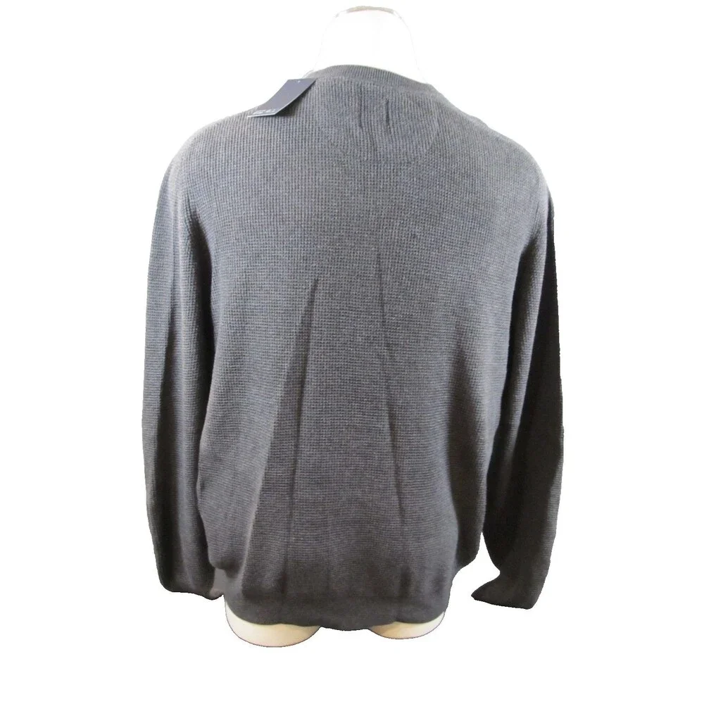 Chaps Men’s Textured Henley Sweater XL Grey NWT Thermal Knit 3‑Button
